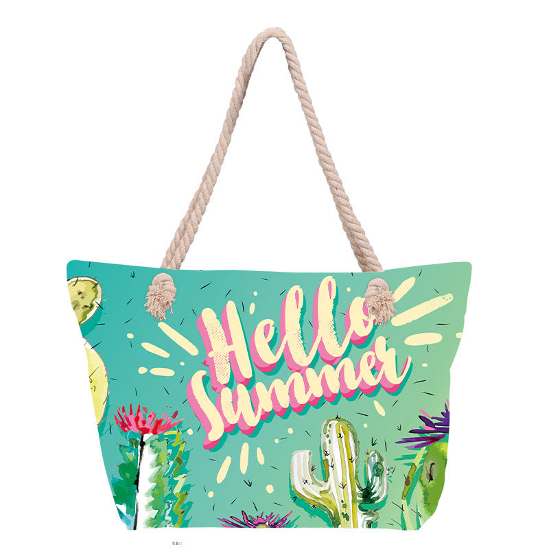 Strandveske med stilig blomsterdesign Skanto