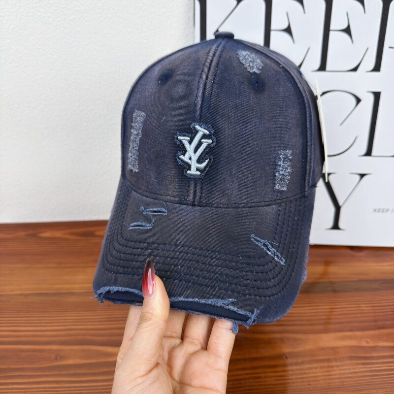 Herres Slitt Denim Justerbar Baseball Cap Skanto