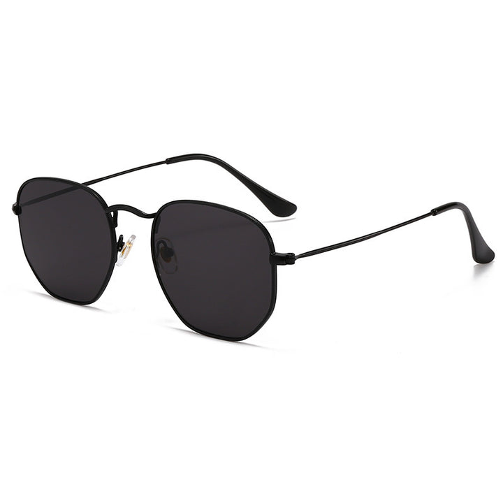 Dame Oversized solbriller med elegant gullmetallramme og solid UV-beskyttelse Skanto