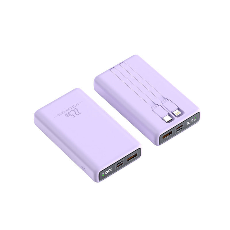 Bærbar Powerbank med innebygd ladekabel og digitalt batteristatusdisplay Skanto