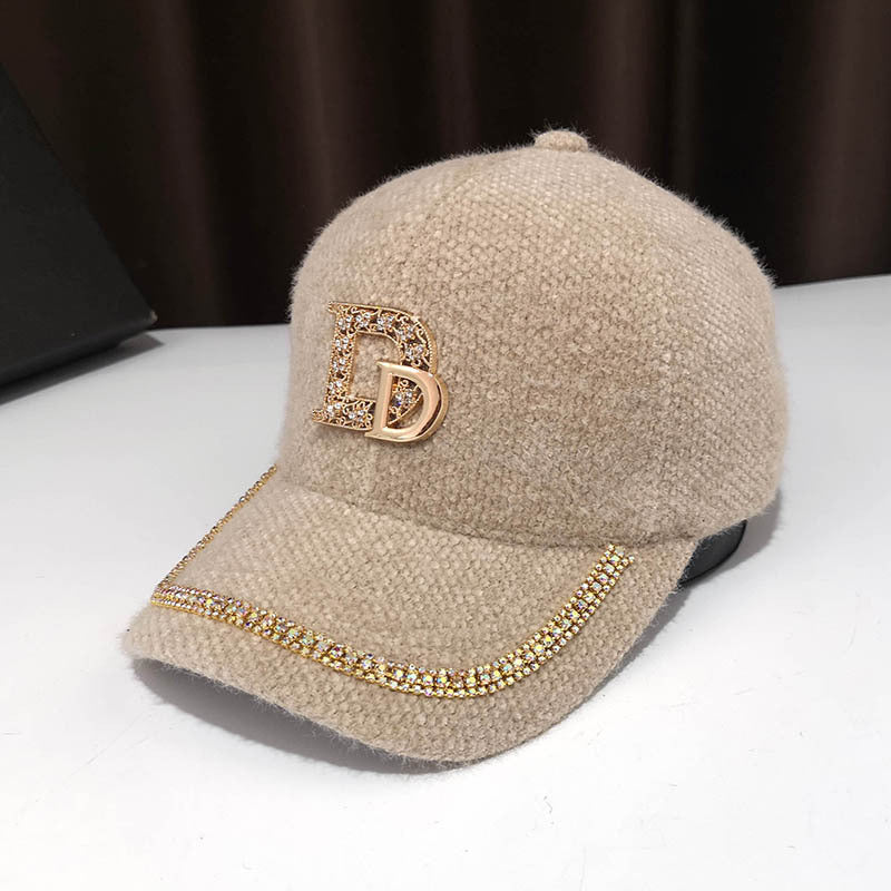 Kvinne Luksus Pyntet Fleece Baseball Cap Skanto