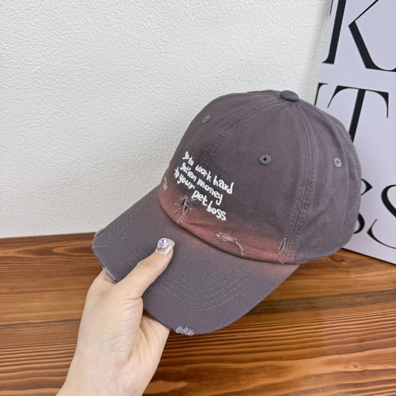 Kvinnens slitte denim uttal cap Skanto