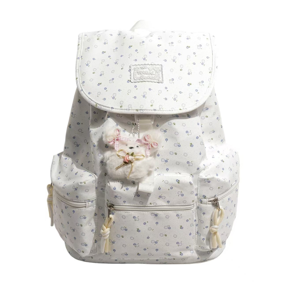 Barns Søte Floral Print Ryggsekk Skanto