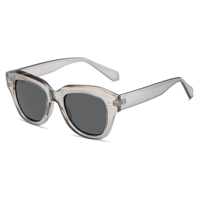 Dame stilig solbrille i moderne design med gjennomsiktig ramme Skanto