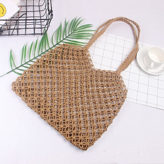 Strukturert Rattan-Handlebag Skanto