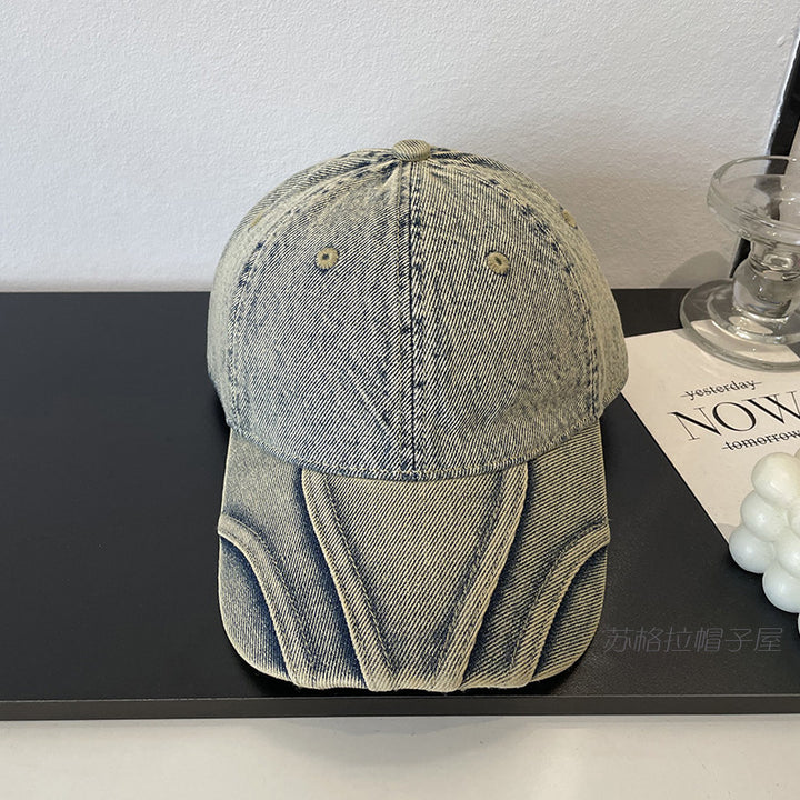 Kvinnenes vintage slitt denim baseball caps Skanto