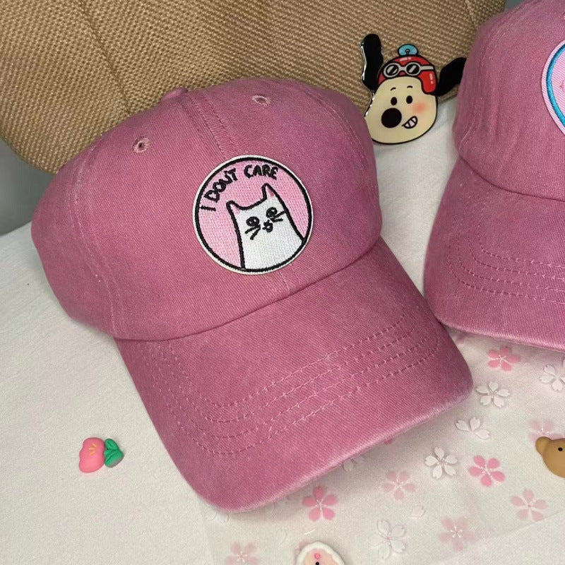 Kvinnes Brodert Inspirerende Katt Baseball Caps Skanto