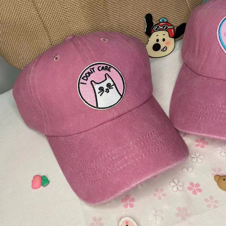Kvinnes Brodert Inspirerende Katt Baseball Caps Skanto