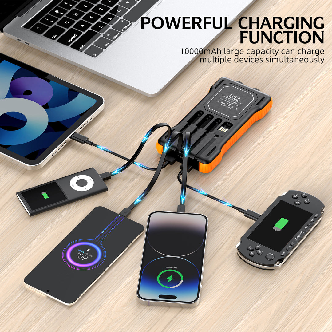 Solar Powerbank med Integret LED-Lys Skanto
