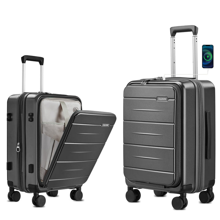 Unisex Multi-Funksjonell Hard Shell Trolley Koffert Skanto