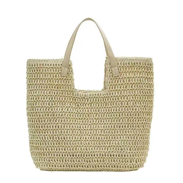 Sommerlig bæreveske laget av flettet materiale Skanto