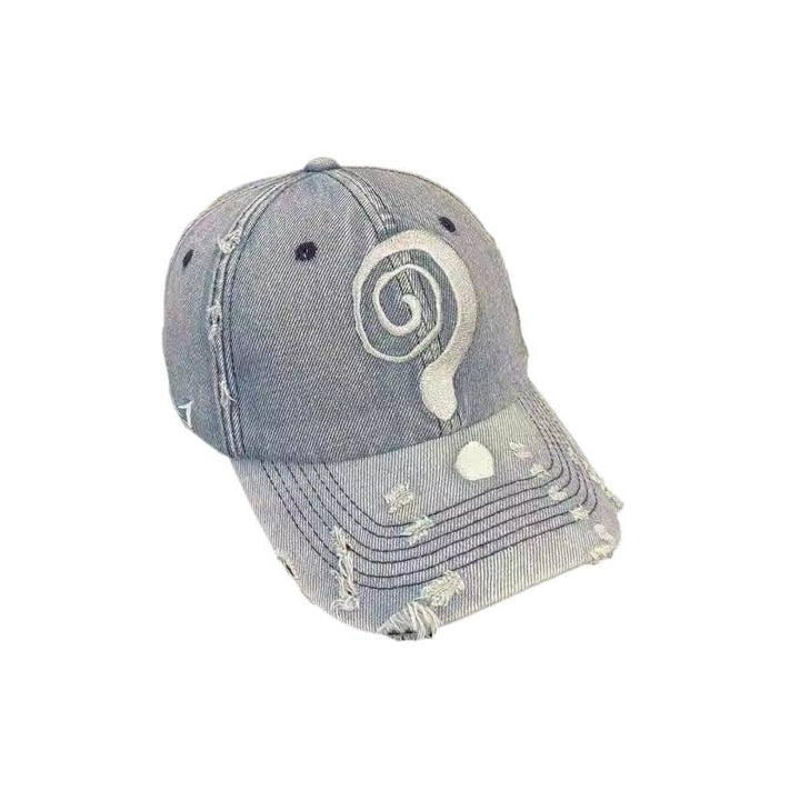 Kvinne Slitt Denimbasedball Caps med Grafisk Design Skanto