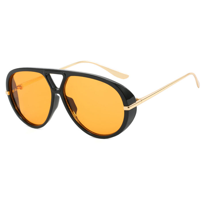 Dame Oversized solbriller med elegant plastramme og speilbelagte glass Skanto