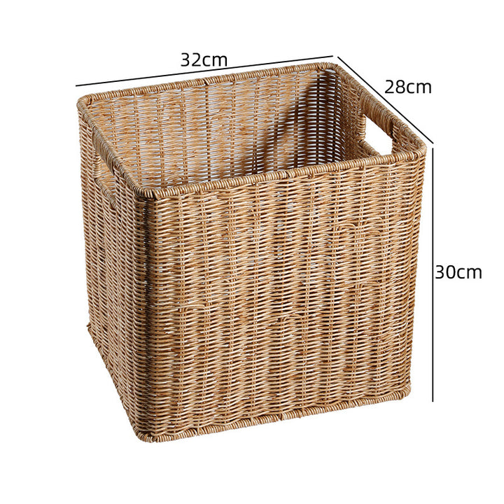 Unisex rektangulær oppbevaringskurv laget av flettet rattan Skanto