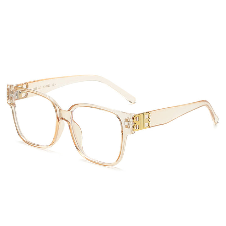 Dame fashionable firkantet solbrille med elegant logo Skanto