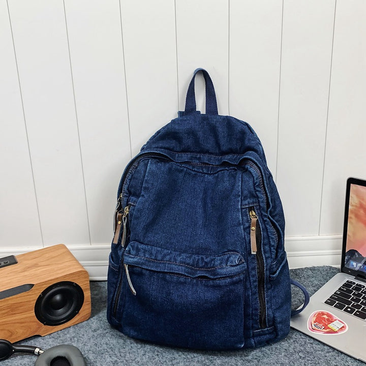 Klassisk Denim Skole Ryggsekk