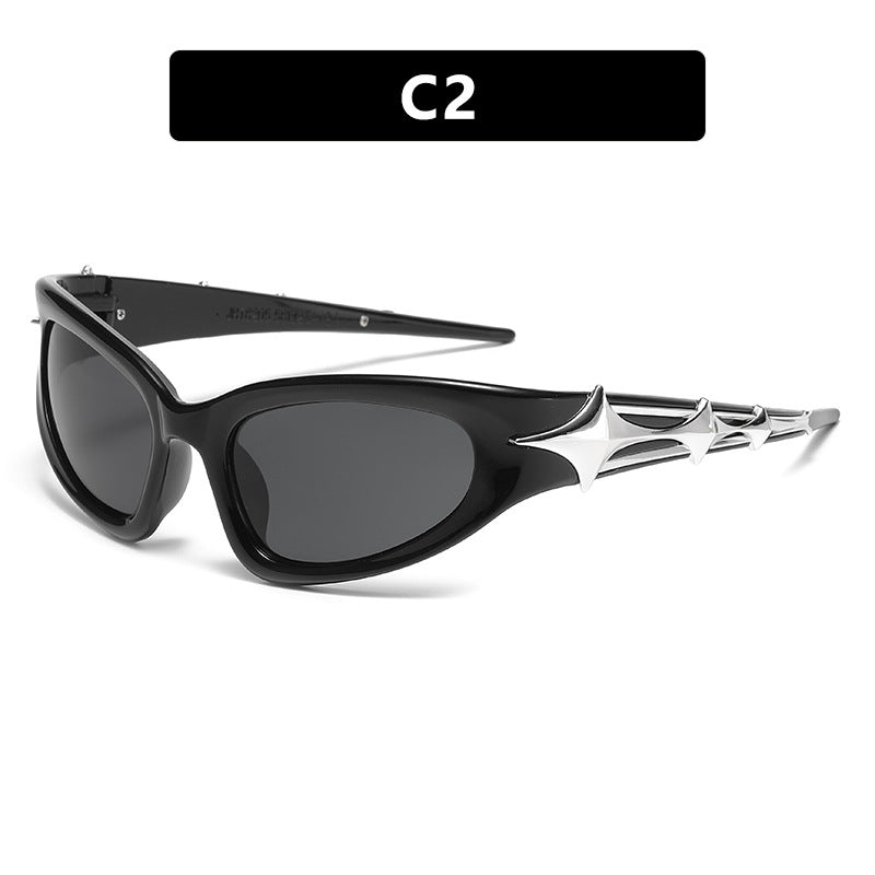 Damer futuristisk solbrille med unikt stjernedesign Skanto