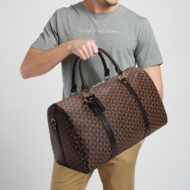 Romslig reiseveske med stilfull geometrisk design Skanto