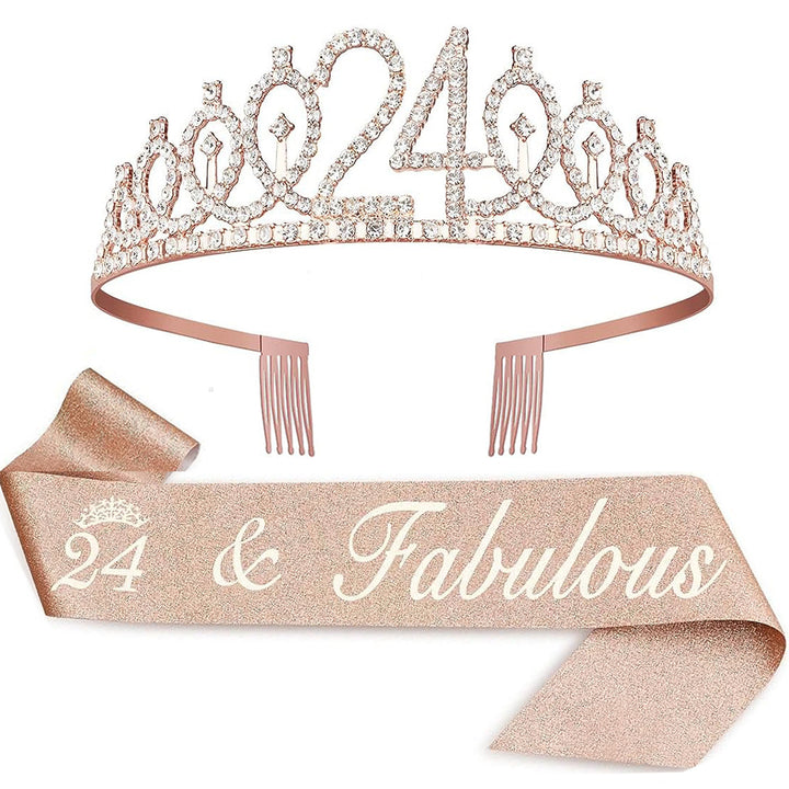 Damer Krystallprinsessekrone med 30 & Fabulous tekst Skanto