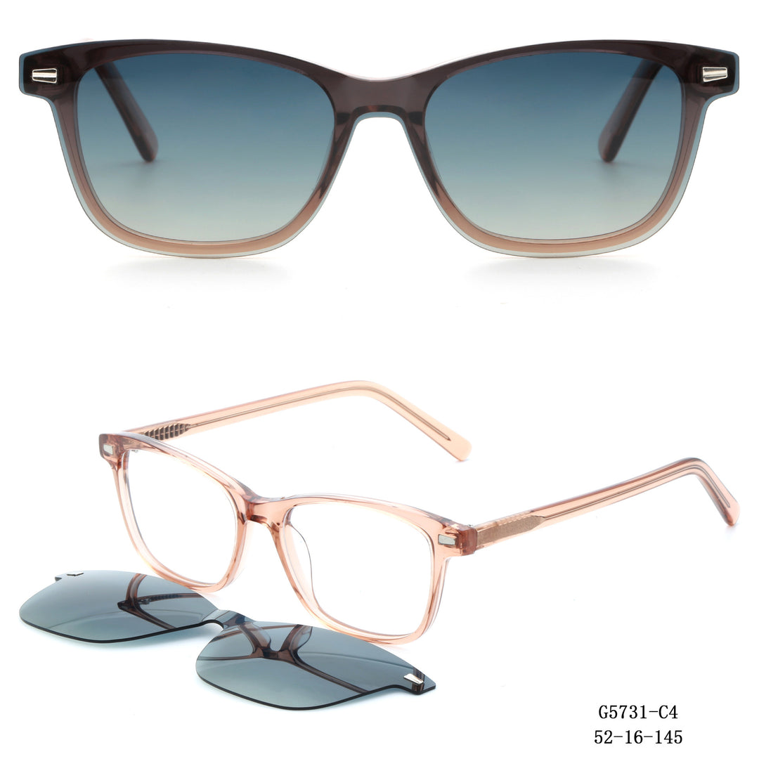 Dame moteriktig kvadratisk solbrille med avtakbare linser Skanto