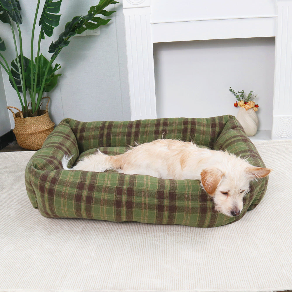 Koselig fleece-fôret hundeseng