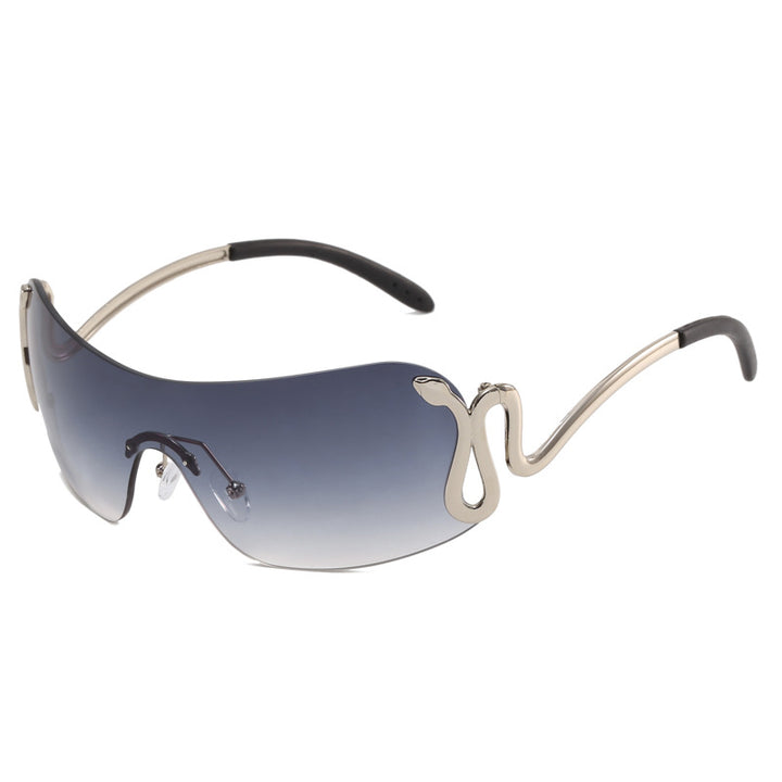 Damer futuristisk sportssolbrille med lekent design Skanto