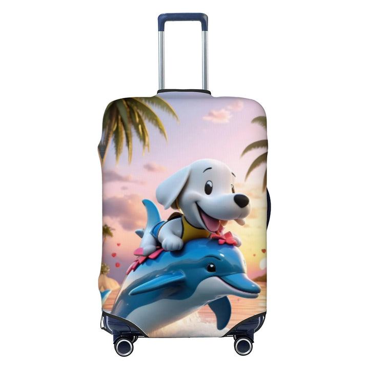 Dame nan elastisk koffertrekk med motivtrykk, vannavstøtende og rivesterk, med håndtak og teleskopåpning Skanto