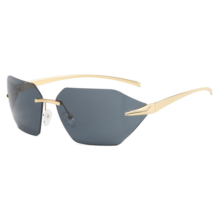 Damer geometrisk solbrille med elegant metallramme og polarisert glass Skanto