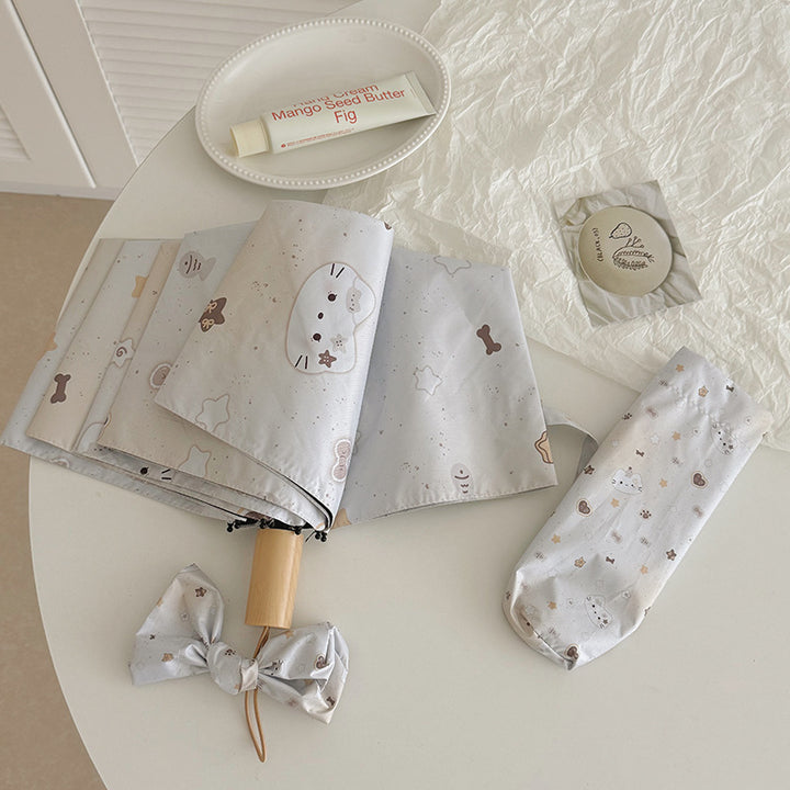 Dame Sammenleggbar paraply med sjarmerende dyrel design Skanto