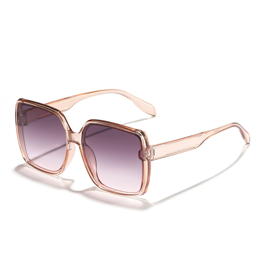 Dame oversized solbrille med moderne kvadratisk ramme og beskyttende glass Skanto