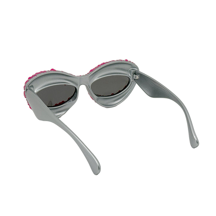 Dame ekstravagant Cat-Eye-solbrille med dekorativ ramme Skanto