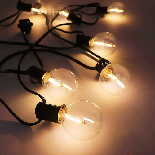 Vintage LED Filament Globe String Lights Utendørs Patio Lyspære Garland Skanto