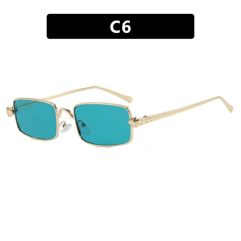 Dame elegant kvadratisk solbrille med luksus metallramme og UV-beskyttelse Skanto