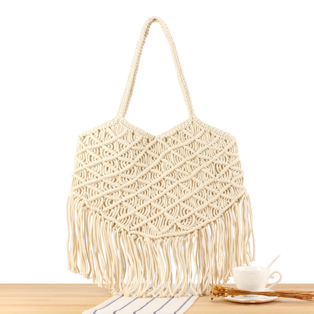 Kreativ Makramee Bag med Frynsete Design Skanto