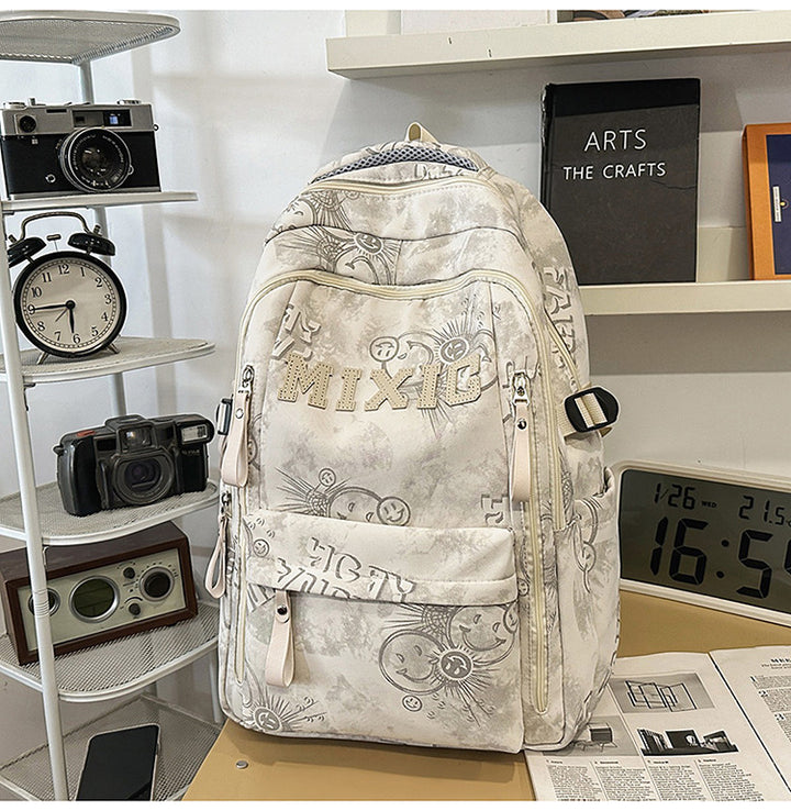 Grafisk Trykk Multi-Lommer Skole Ryggsekk