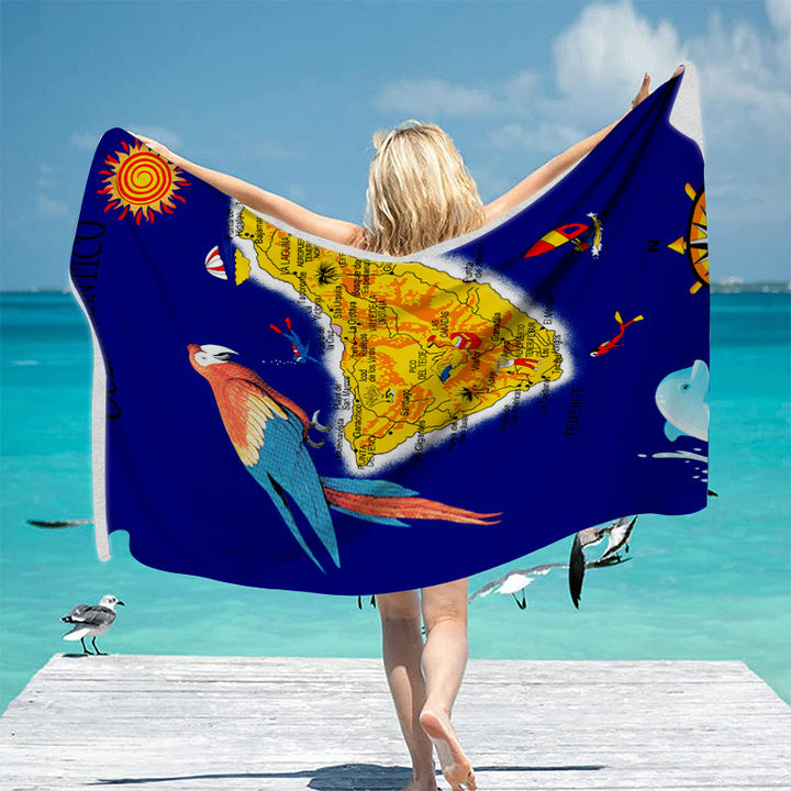 Strandhåndkle med unike geografiske motiver Skanto