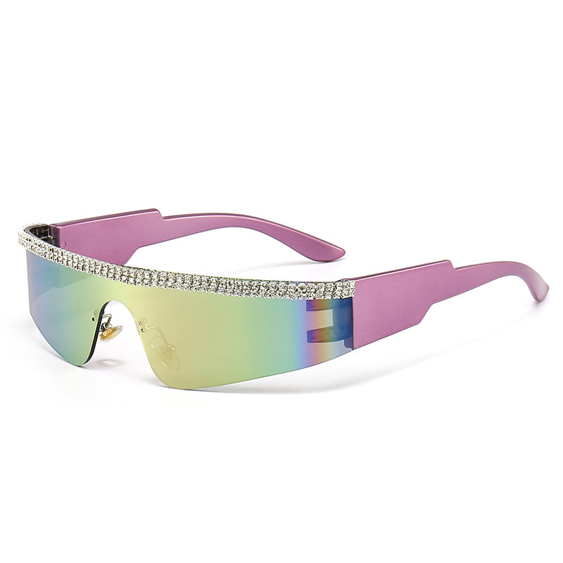 Dame Mode Glamour-solbriller med ramme dekorert med strass Skanto