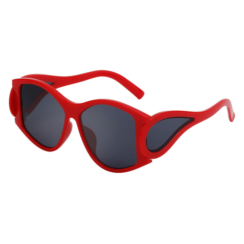 Dame moderne Cat-Eye solbriller med unikt ramme og UV-beskyttelse Skanto