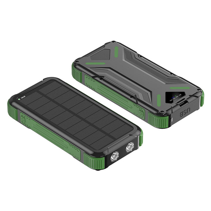 Solardrevet Powerbank med Robust Design og LED-Lys Skanto