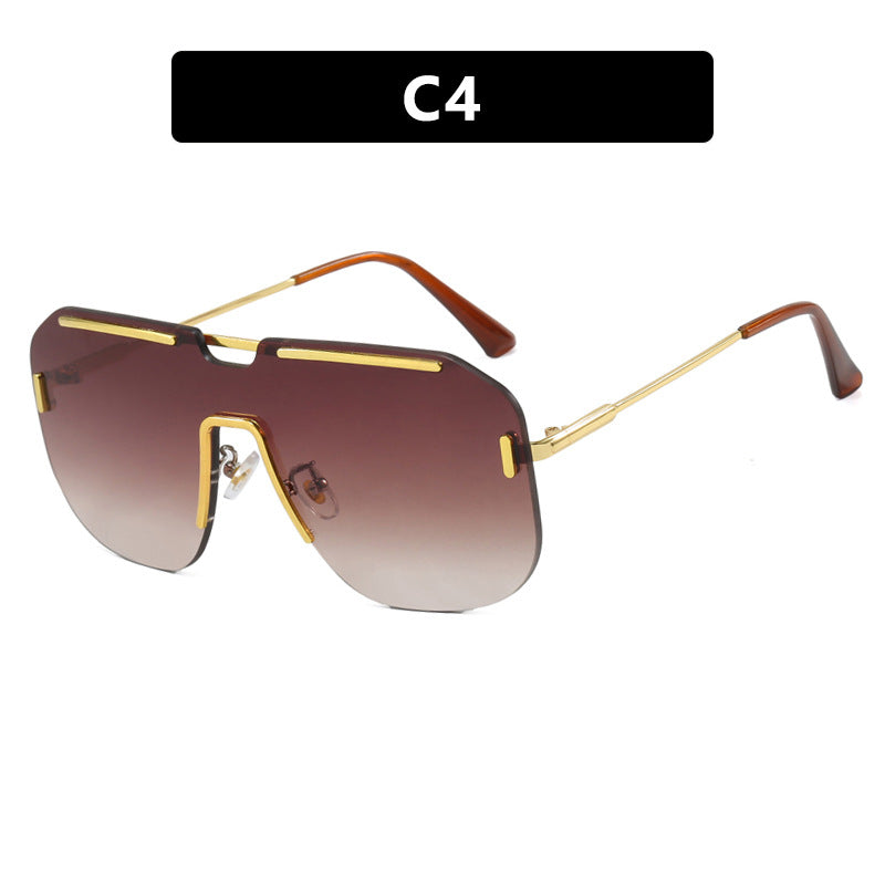 Dame geometrisk solbrille med stilramme i metall og UV-beskyttelse Skanto