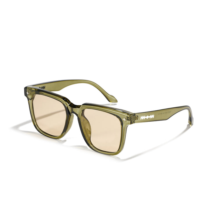 Dame modische firkantet solbrille med stilfullt skjoldpatt-design Skanto