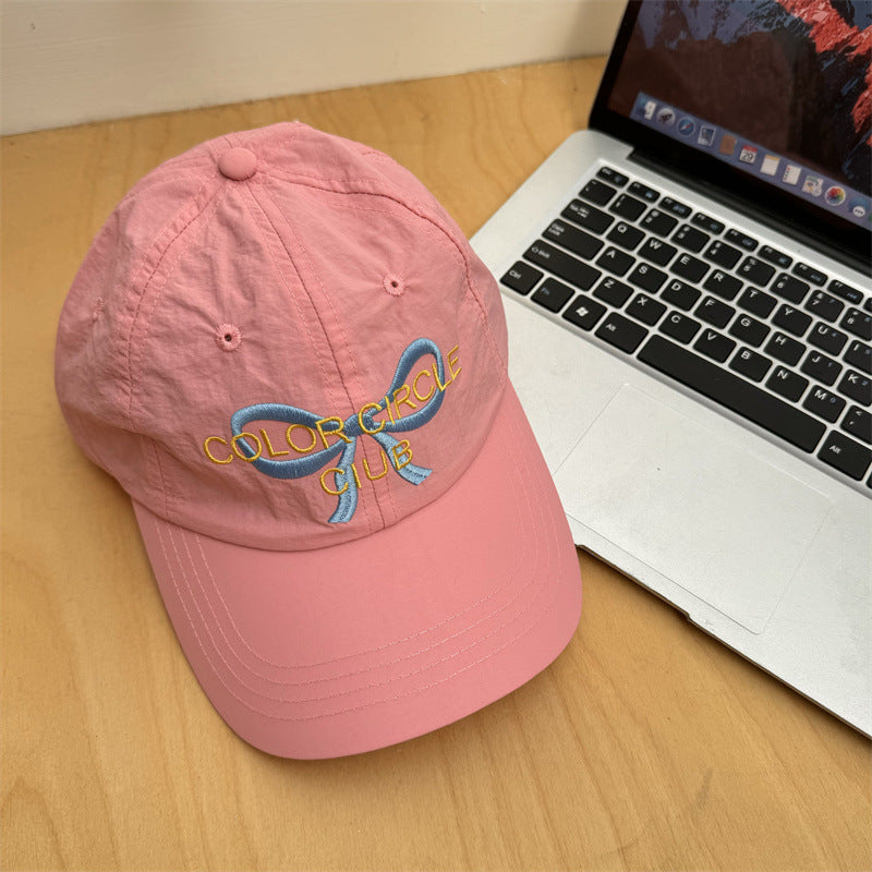 Kvinne Brodert Sløyfe-Detalj Baseball Caps Skanto