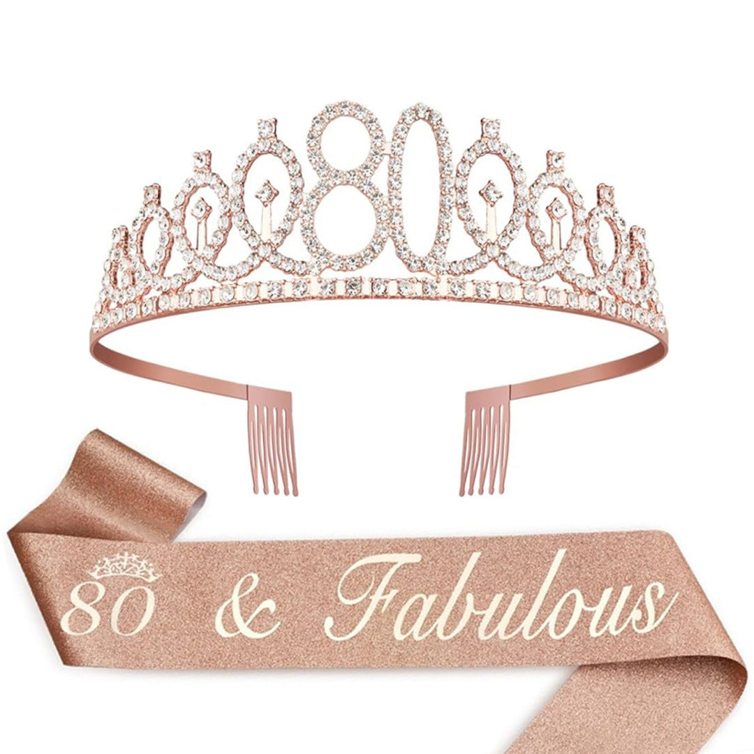 Damer Krystallprinsessekrone med 30 & Fabulous tekst Skanto