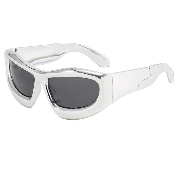 Dame Sportslig Solbrille med robust, geometrisk rammendesign Skanto