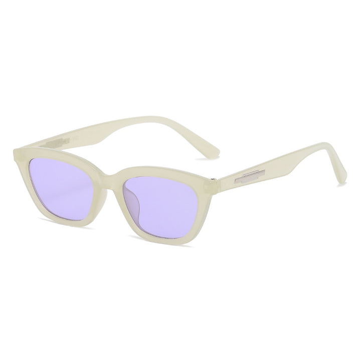 Dame moter Cat-Eye solbriller med transparent ramme og speilglass Skanto