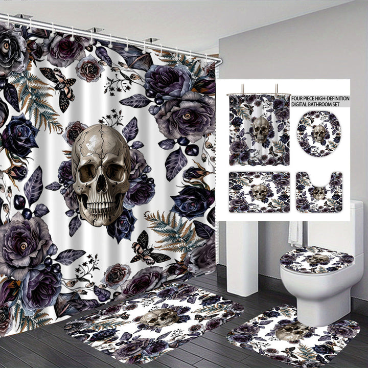 Kunstnerisk Skull Baderomsdekor Sett Skanto