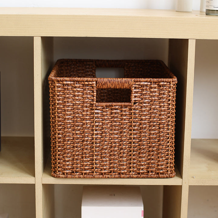Unisex Flettet Oppbevaringskurv med praktiske Håndtak Skanto