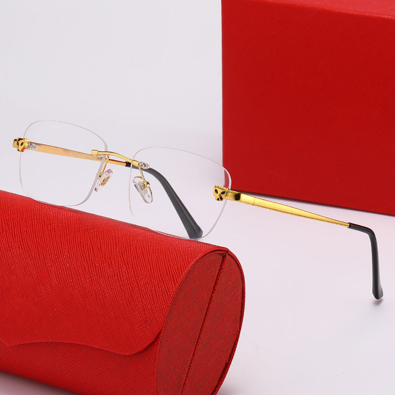 Dame moderne halvrammbriller med elegant metallramme Skanto