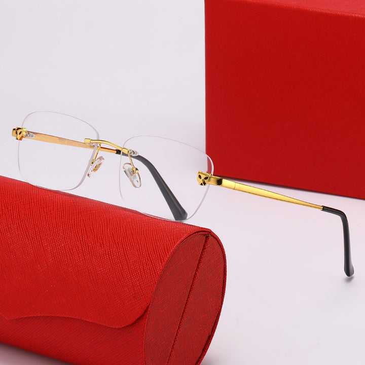 Dame moderne halvrammbriller med elegant metallramme Skanto