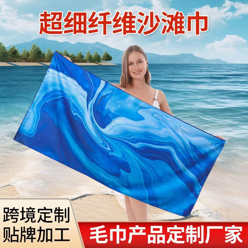 Ladies beach towel with maritime stripe pattern Skanto
